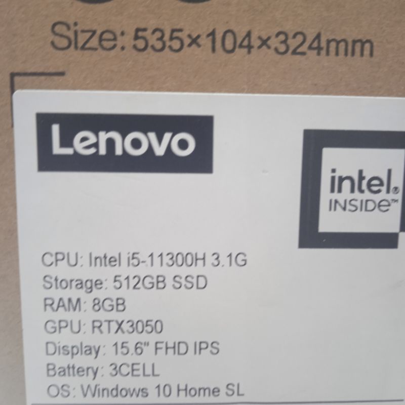 LENOVO GAMING 3 I5 11300H 8GB SSD 512GB RTX3050 4GB