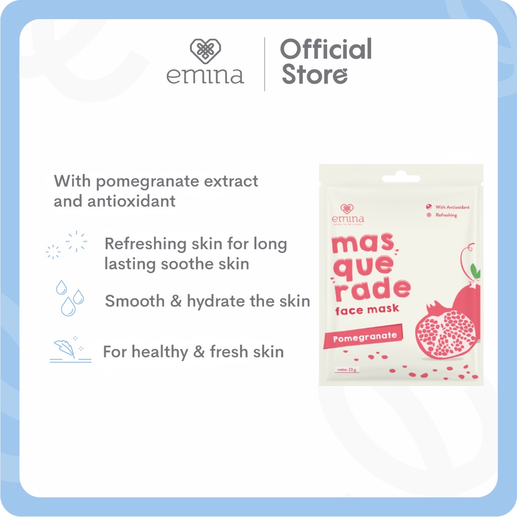 Emina Masquerade Face Mask 23 g - Masker Wajah (Sheet Mask) BISA COD
