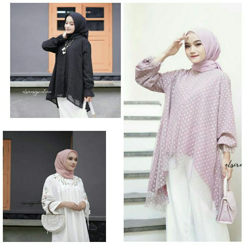Atasan Wanita / Tunik Tile / Tile Dot / Bordir