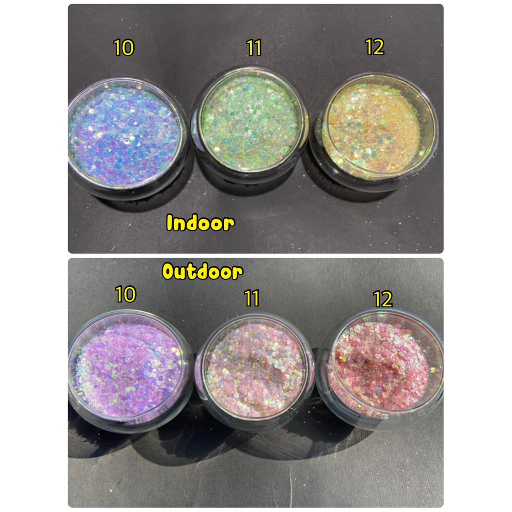 Uv glitter ultraviolet glitter colour shifting glitter naik art