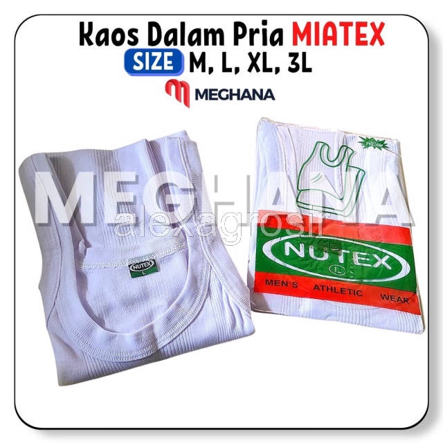 alexagrosir - Singlet Pria || Kaos Dalam Pria Miatex PUTIH Size M L XL 3L