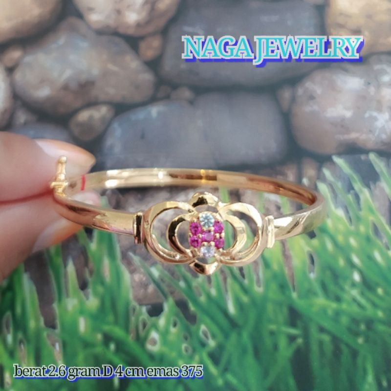 GELANG OVAL BABY BOY/GIRL EMAS 6k - D 3.5cm