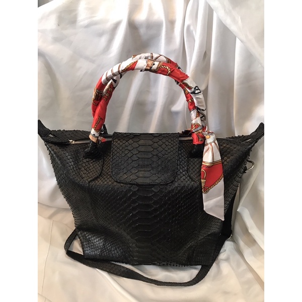 TAS TOTE BAG MODEL LONGCH*MP kulit ular
