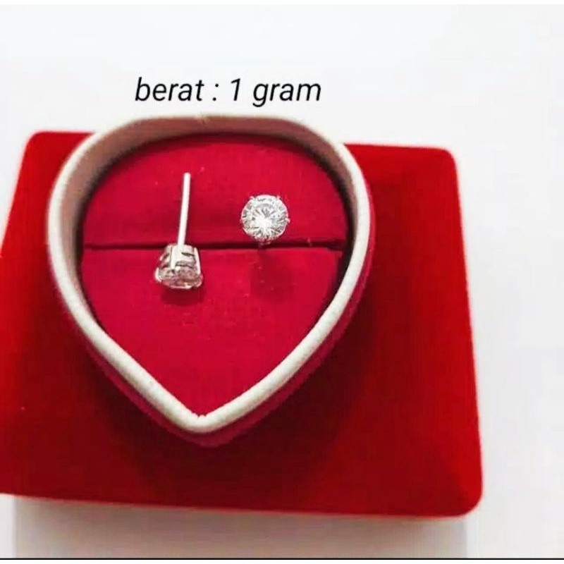 GIWANG DESI MATA DIAMOND PERAK 925 LAPIS MAS PUTIH