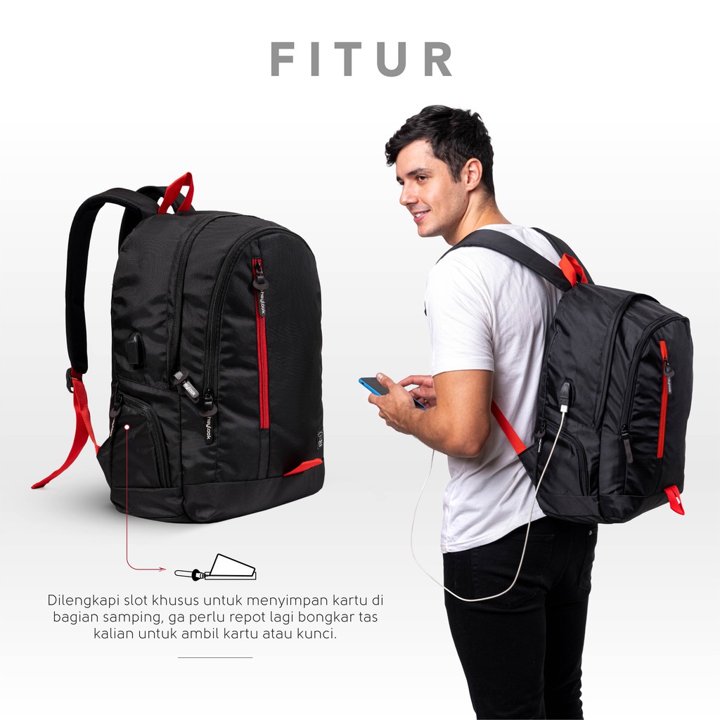 [BISA COD] Tas Ransel Laptop Ransel Kuliah Murah Tas Punggung USB Backpack Sekolah Unisex