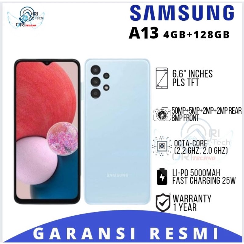 SAMSUNG GALAXY  M12 | A12 | A13 HP BARU ORIGINAL 100% GARANSI RESMI-A13 4/128 Blue