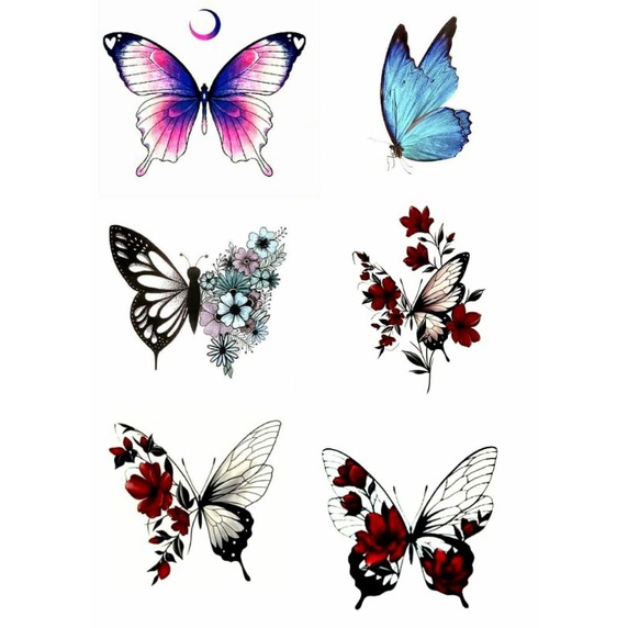 【 butterfly tattos 】 Stiker Tatto/Tattoo Temporary aesthetic