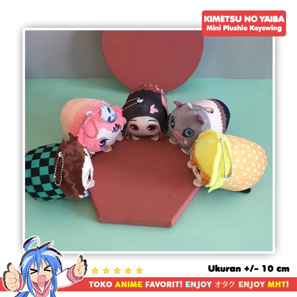 Gantungan Kunci Boneka Anime Kimetsu no Yaiba Mini Plush Doll Tanjiro Nezuko Zenitsu Inosuke