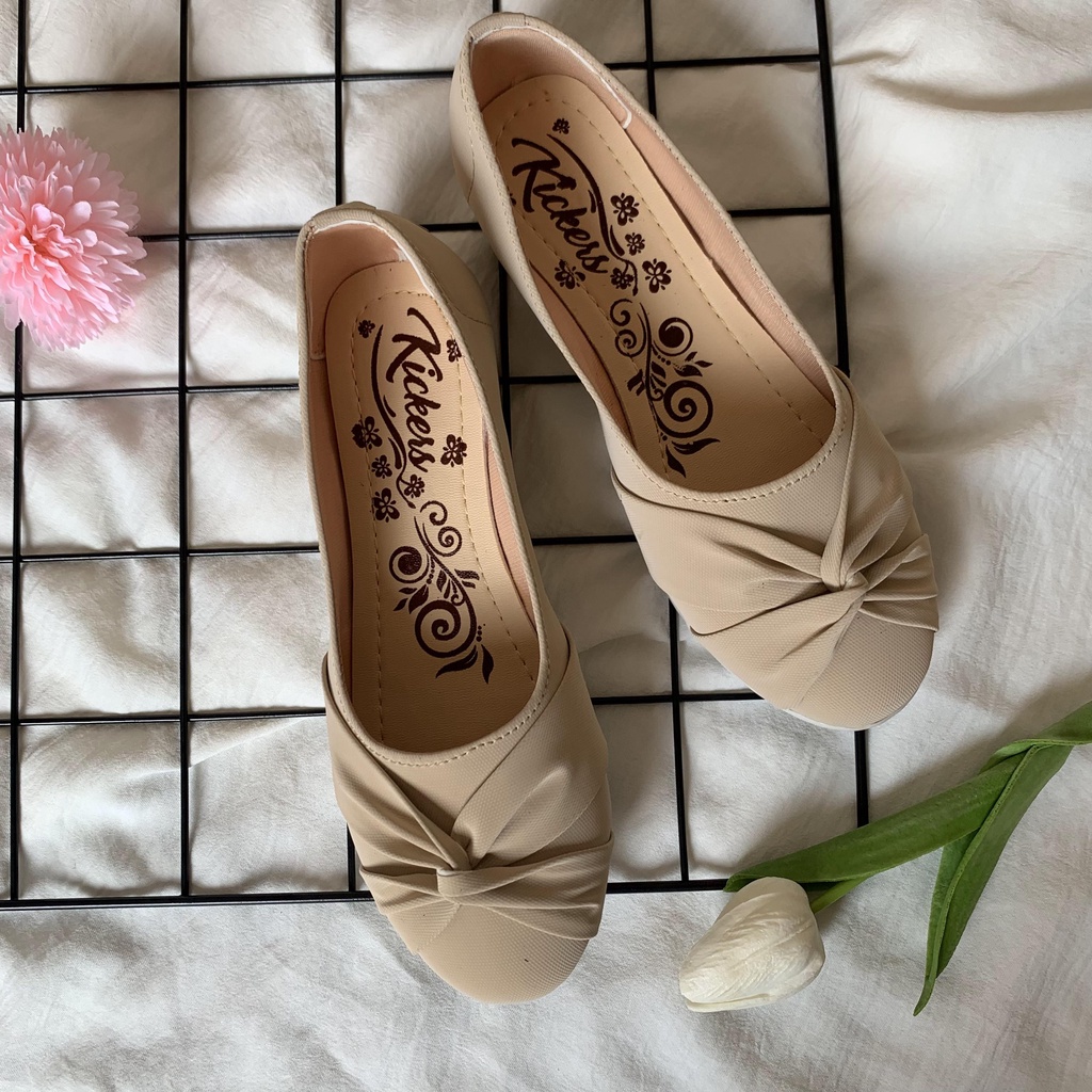 Flatshoes slip on wanita variasi kruwel bahan kanvas polos sepatu kerja feminim korean style BL KRUWEL 3