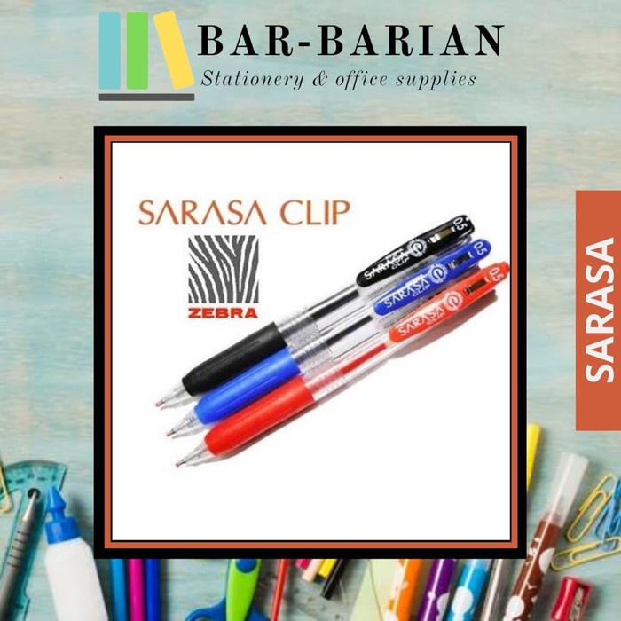 

MURAH Pulpen Zebra Sarasa 0.5/0.7/1.0 - Hitam / Biru / Merah - HITAM 0.5