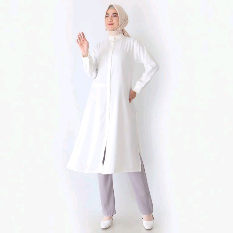 Long Tunik Wanita Kancing depan 800 Tersedia Dalam 3 ukuran M L &amp; XL