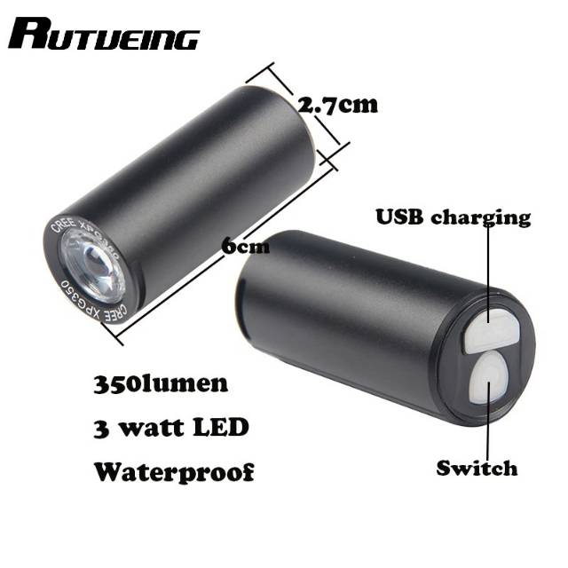 Lampu sepeda depan usb charge bf 902 350lm