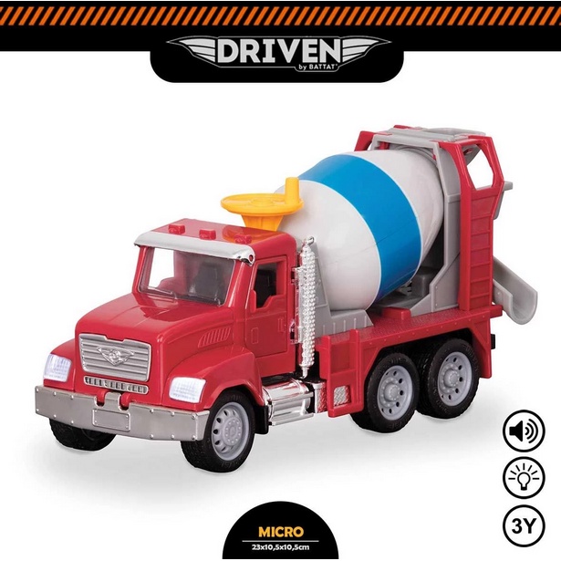 DRIVEN BY BATTAT Micro Series Micro Cement Mixer Truck Mainan Anak