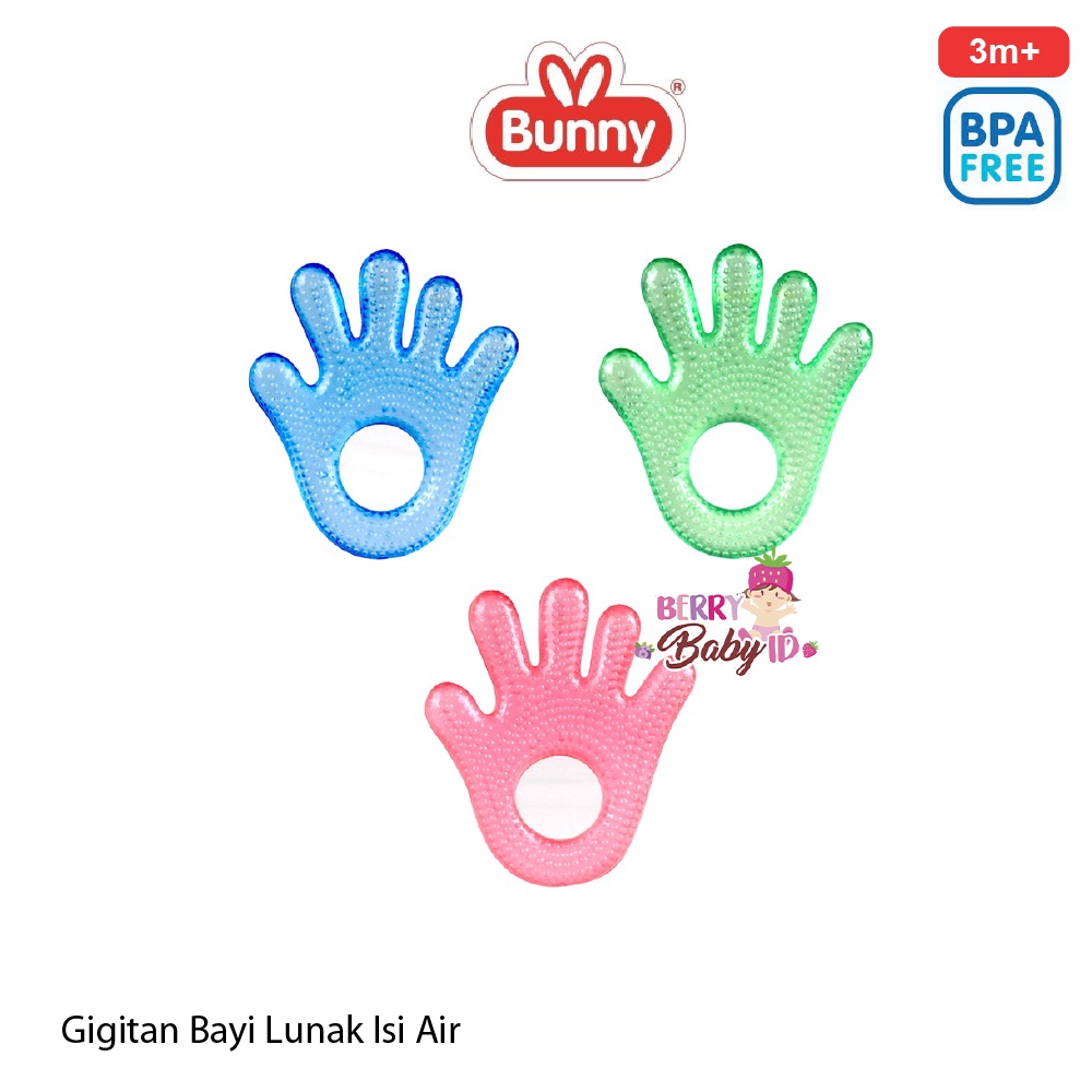 Lusty Bunny Hand Water Filled Teether Silicone Mainan Gigitan Bayi Berry Mart