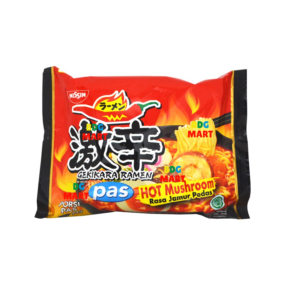 

ECERAN Nissin Gekikara Pas Hot Mushroom Ramen Gekikara Rasa Jamur Pedas Dengan Porsi Pas - 74gr