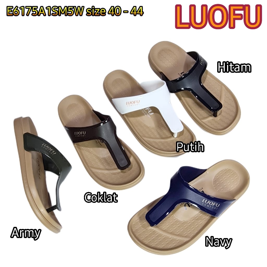 LUOFU ORIGINAL Sandal karet empuk murah jepit cowok sendal japit pria import E6175A1SM5W