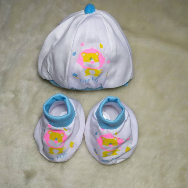 Ss#162 Set Topi dan Sepatu Bayi 0-5bulan / Topi Baby / Topi Bayi Lucu