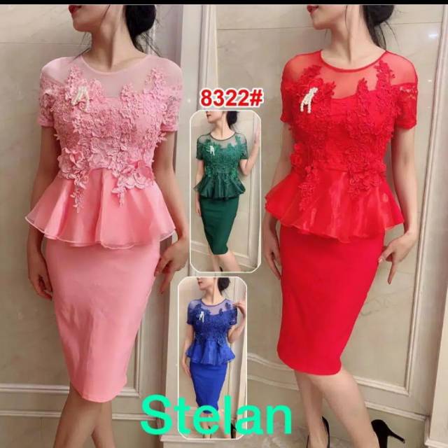 Setelan dress atasan brokat