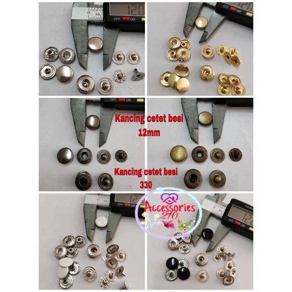 Kancing cetet besi 12mm / kancing cetet besi 330 / 5gross