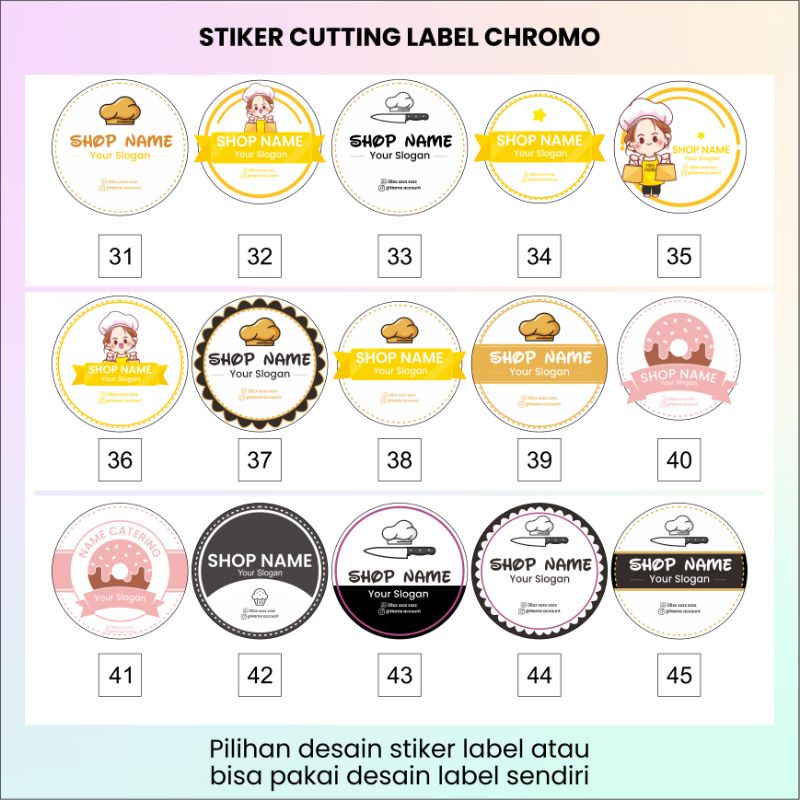 LABEL NAMA PRODUK STIKER CROMO / LABEL MAKANAN TOPLES