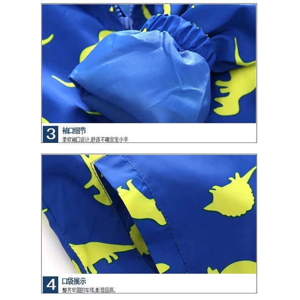 JaKet hoodie parasut motor anak / baby / bayi tahan angin dan air hujan lapisan dalaman tidak panas-5