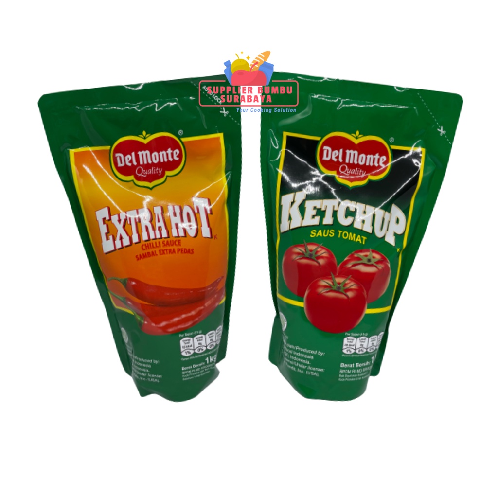 Delmonte Saos Tomat Ketchup &amp; Saus Sambal Extra Hot Chili Sauce Refill 1kg