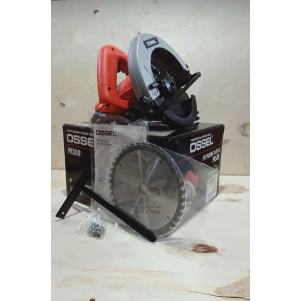 MESIN GERGAJI KAYU CIRCULAR SAW PK 580 OSSEL FREE MATA C.SAW 7 X 40 GERGAJI BUNDAR