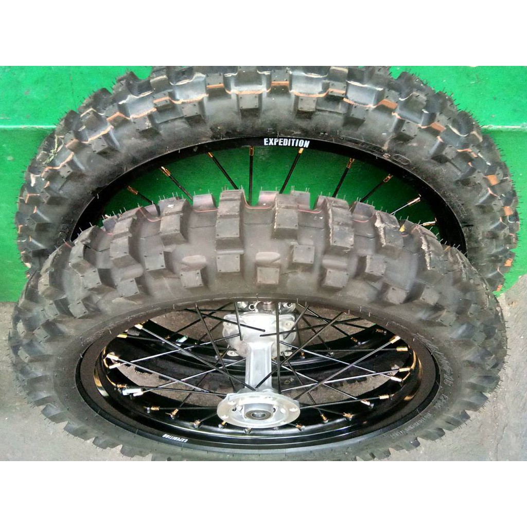 Banset Velg Expedition - Ban Dunlop D952 21 & 18 - 120 90 KLX 150 DTracker Trail Cross
