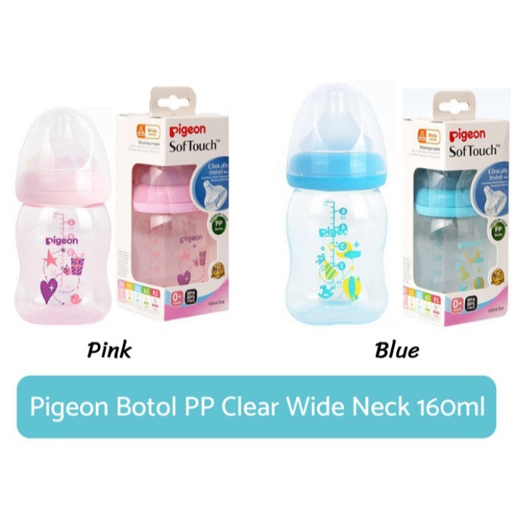 pigeon botol softouch wide neck premium clear 160 ml