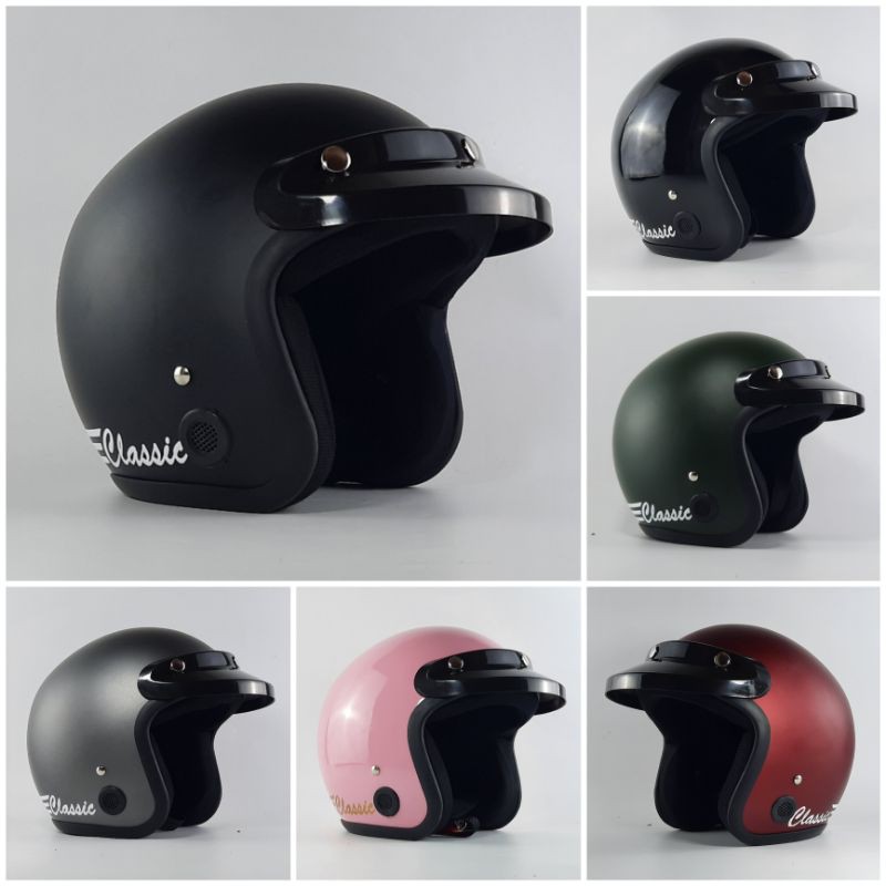 HELM BOGO COWOK RETRO POLOS STRIP PAKAI PET PENDEK