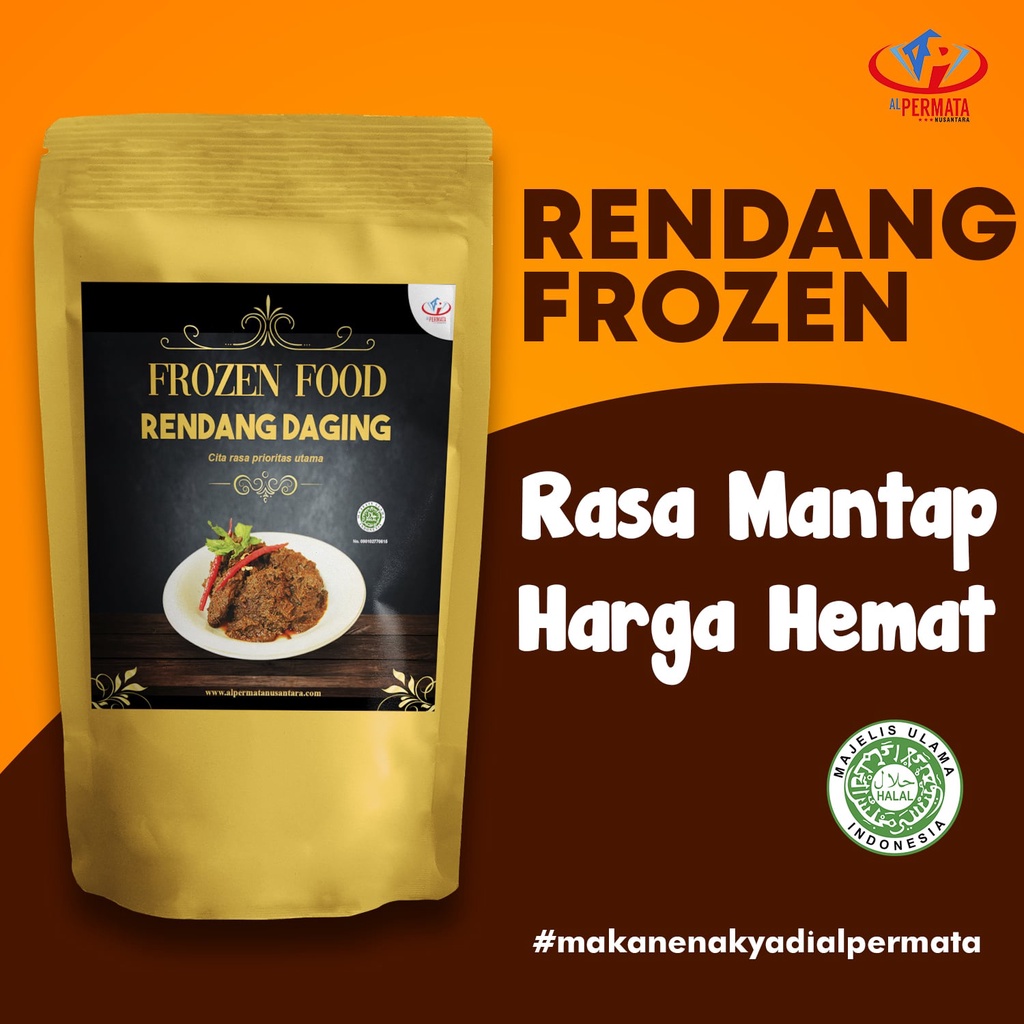 

Rendang Kemasan Frozen Nikmat Halal Premium Lezat Cocok untuk oleh oleh tahan lama 250 gram