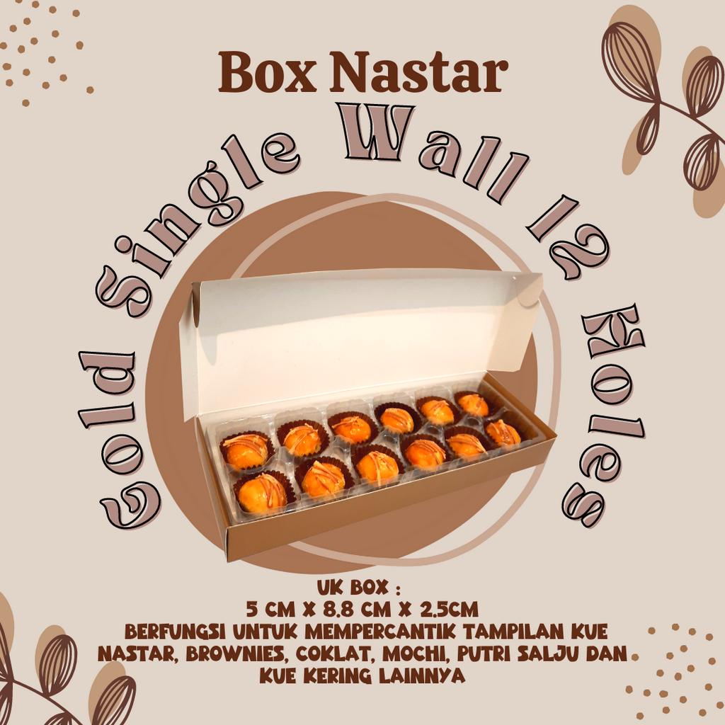 

DUS KUE / BOX PACKAGING / BOX KUE NASTAR / COOKIES / MOCHI / COKELAT / MACAROON SINGLE WALL 12 HOLES