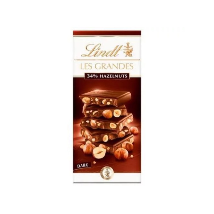 

Lindt Les Grandes 34 persen Hazelnuts Dark Chocolate