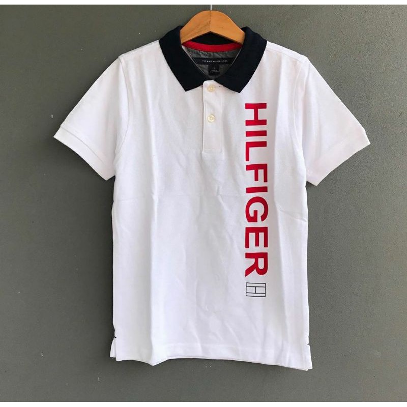 poloshirt anak laki-laki tommy hilfiger white logo