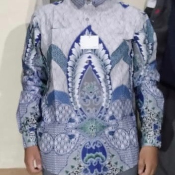 M231 Kemeja Pria Batik Panjang Biru 1722b