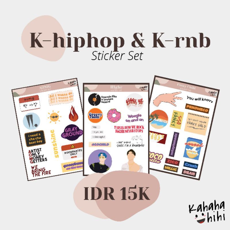 

k-hiphop & K-rnb sticker set designed by Kahahahihi ready stock