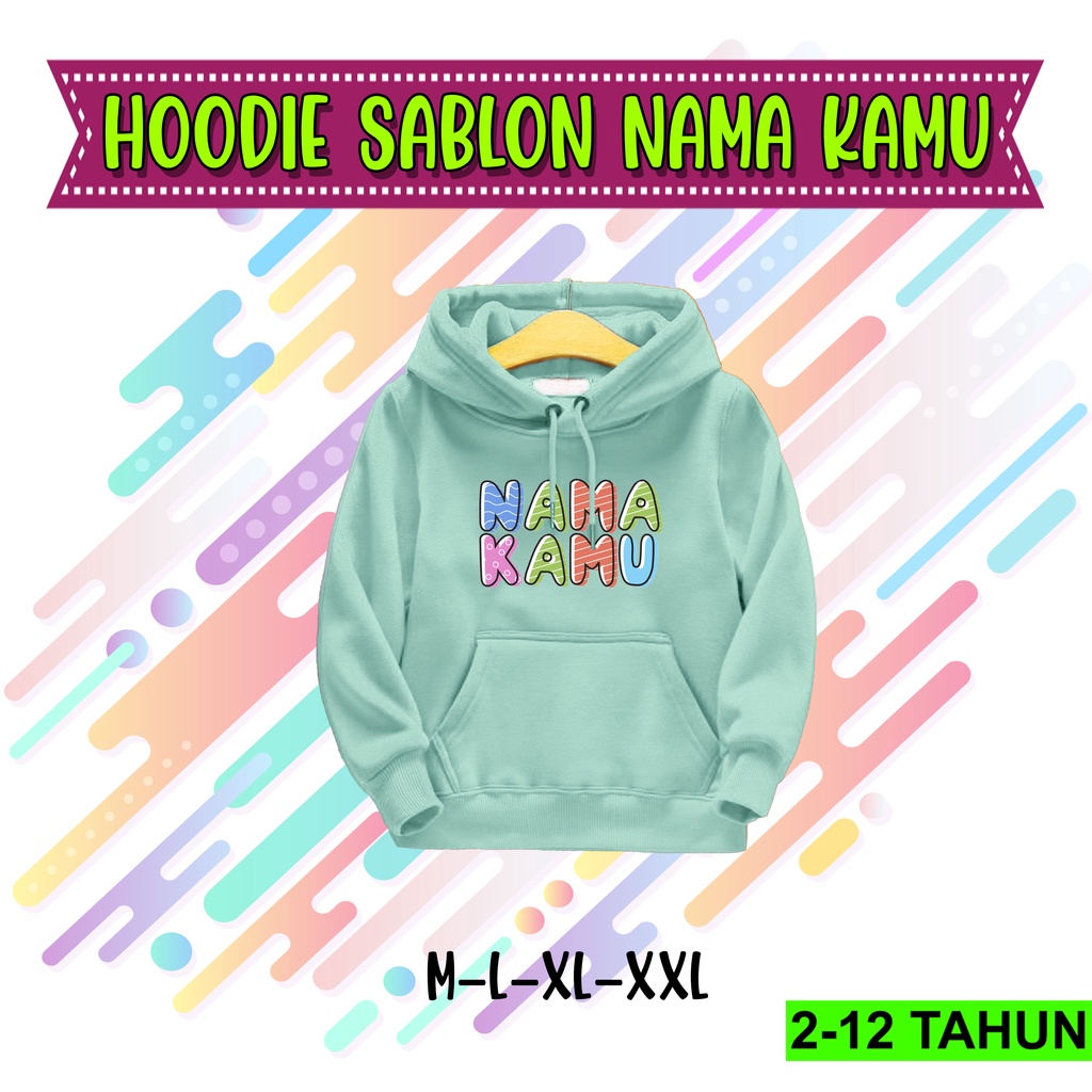 Hoodie Anak Custom Nama Jaket Anak Usia 2 - 12 Tahun Sweeter Cewek Cowok terbaru Switer Request Nama Laki Laki Perempuan