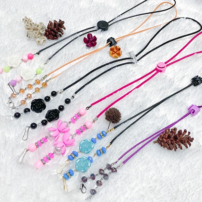 [2IN1 KRYSTAL] Duckbill mask kain Masker Strap Mask rantai Kalung Masker 2in1 DIAMOND STRAP 2in1 TAL