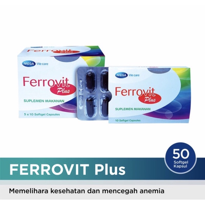 Ferrovit plus box 50 pcs ( suplemen lengkap penambah darah )