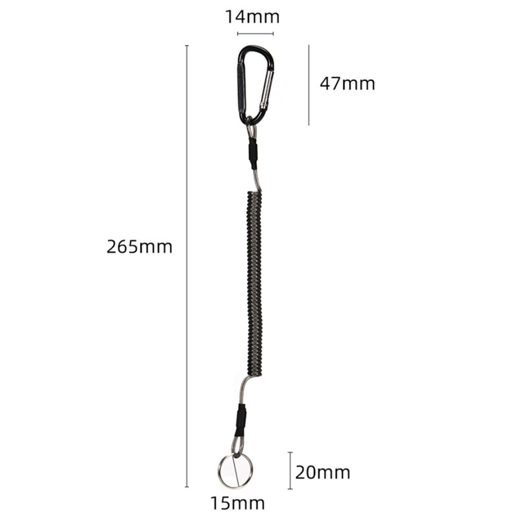 [Jianxin] 5pcs Tali Lanyard Spiral Elastis Portable Untuk Memancing