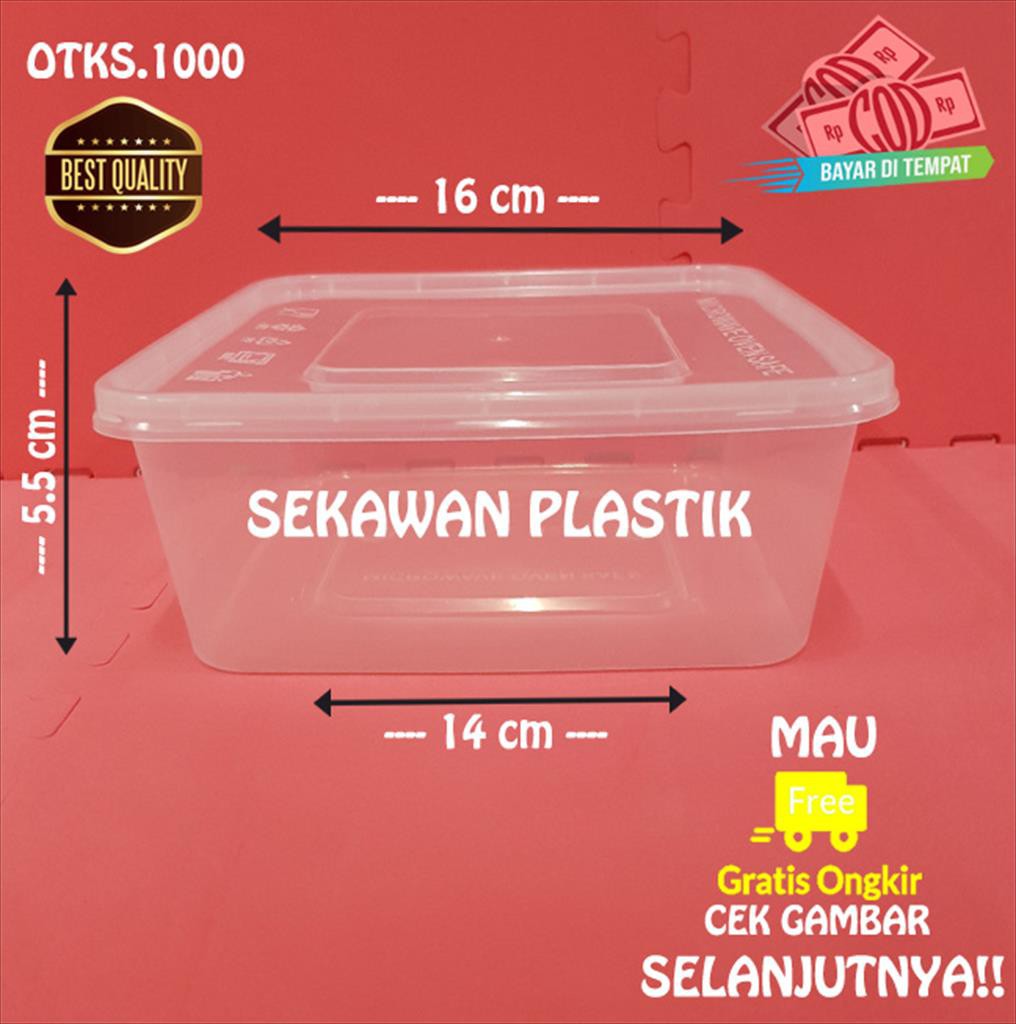 Thinwall 1000ml KOTAK Makan/ Kotak Plastik Bening OTKS1000