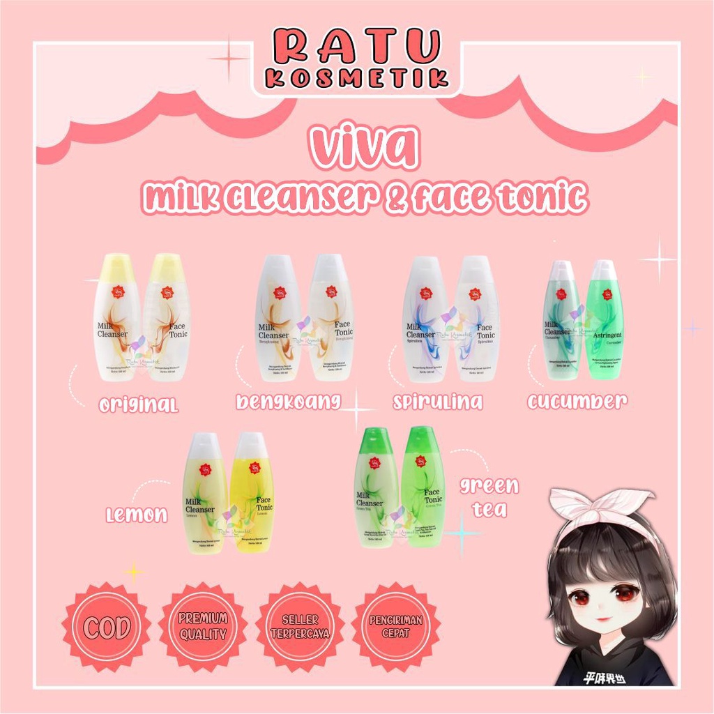 ❤ RATU ❤ Viva Air Mawar | Milk Cleanser &amp; Face Tonic 100ml 200ml | Susu Pembersih &amp; Toner Penyegar Viva