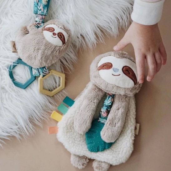 Itzy Ritzy LOVEY Plush And Silicone Teether Christmas Toy Mainan Boneka Bunny Koala Sloth Soft Lucu Gigitan Bayi Soother Gums