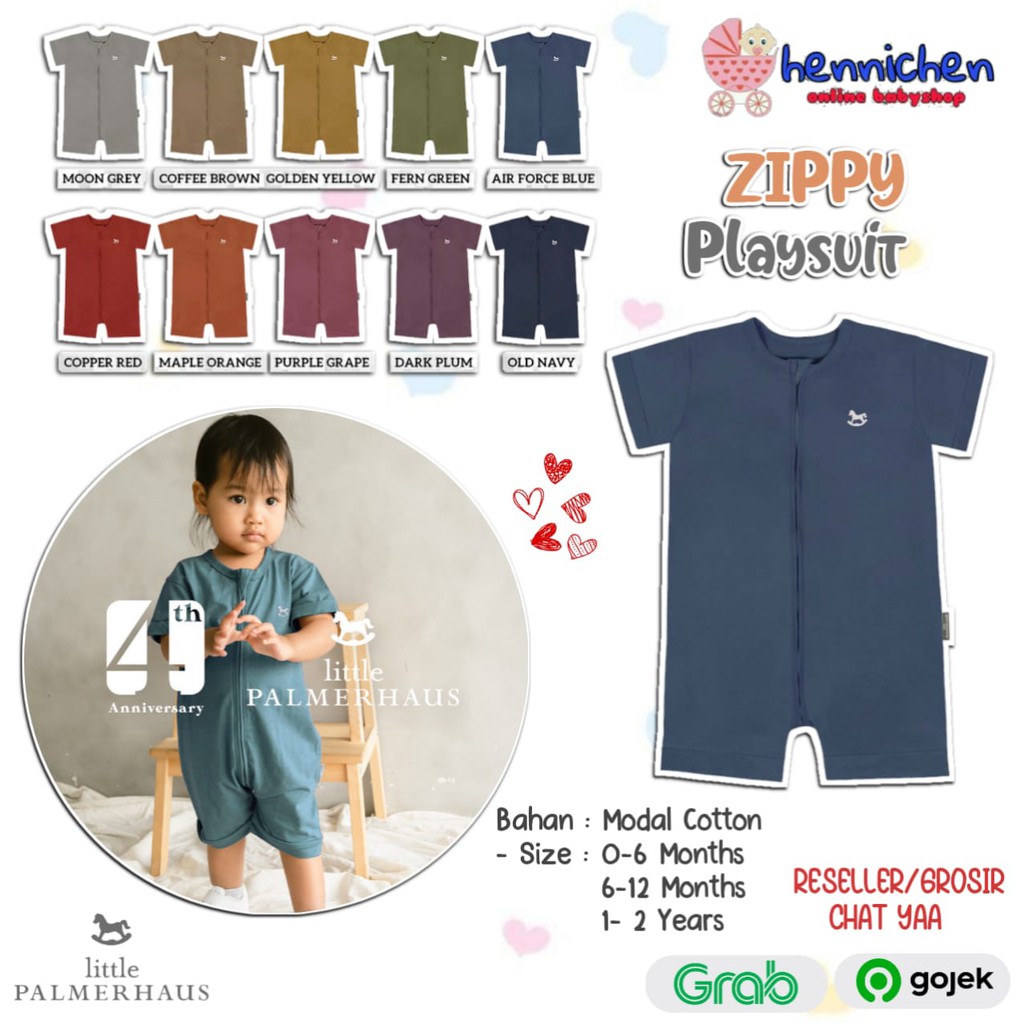 PROMO 7.7 PROMO BAJU LEBARAN  Zippy Playsuit Romper Jumper kodok Little Palmerhaus 6 bln - 2 Tahun baju anak / baju bayi