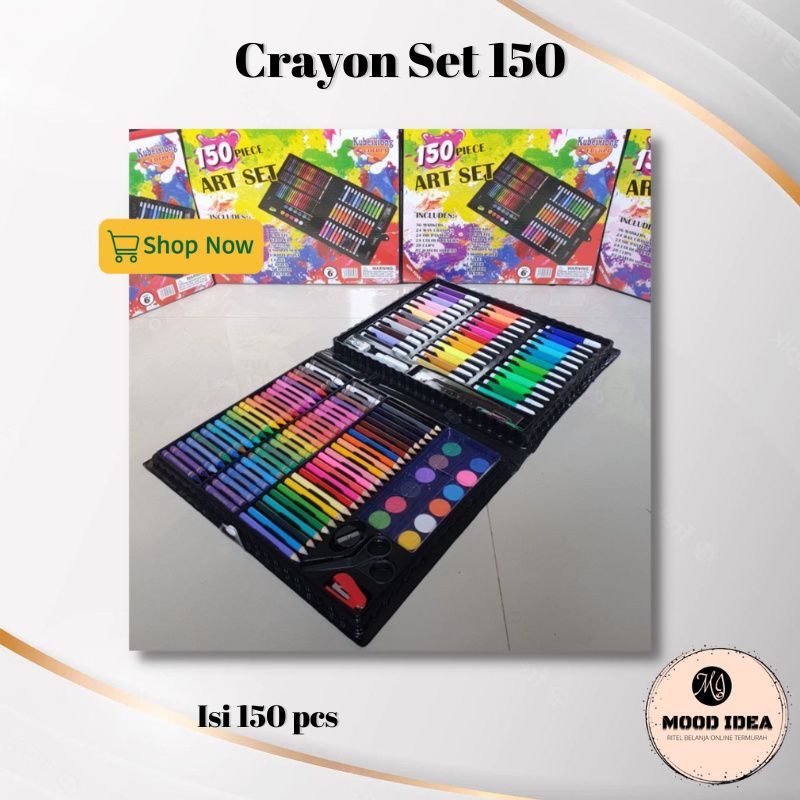 crayon set mewarnai melukis pensil warna isi 150 pcs/ alat tulis anak