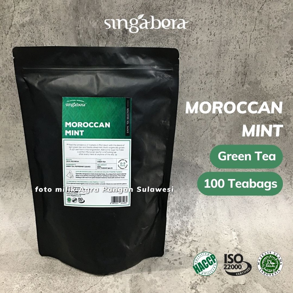 

Moroccan Mint Singabera Green Tea Teh Hijau Celup Peppermint Premium Artisan Cafe Resto Hotel Maroko