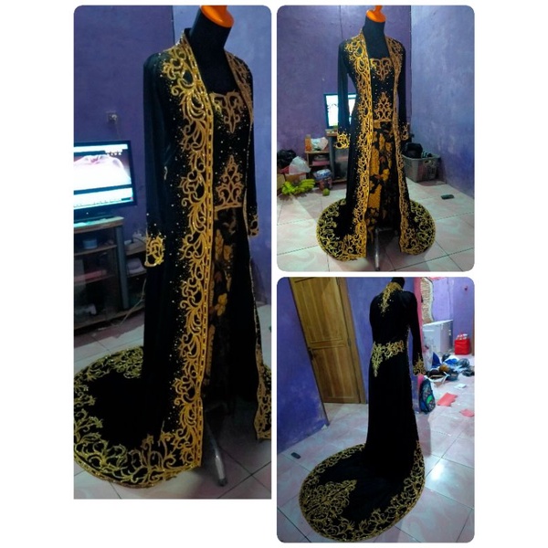 kebaya bludru full payet jepang/kebaya kutubaru payet jepang