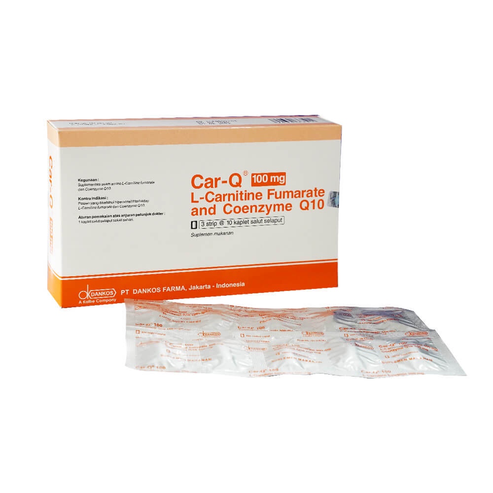 Car Q 100 Mg 30 S Kaplet Dankos Coenzyme Q10 Lcarnitine Antioksidan Vitamin Jantung Shopee Indonesia