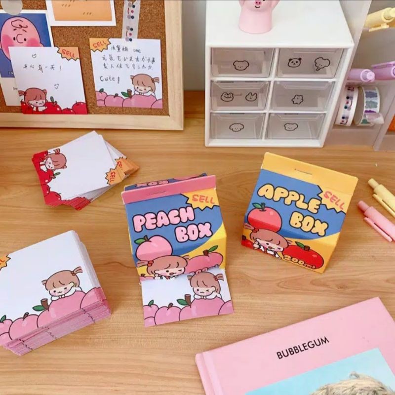 

Memo Notes Kertas Box Susu Lucu Stationary Korea Import