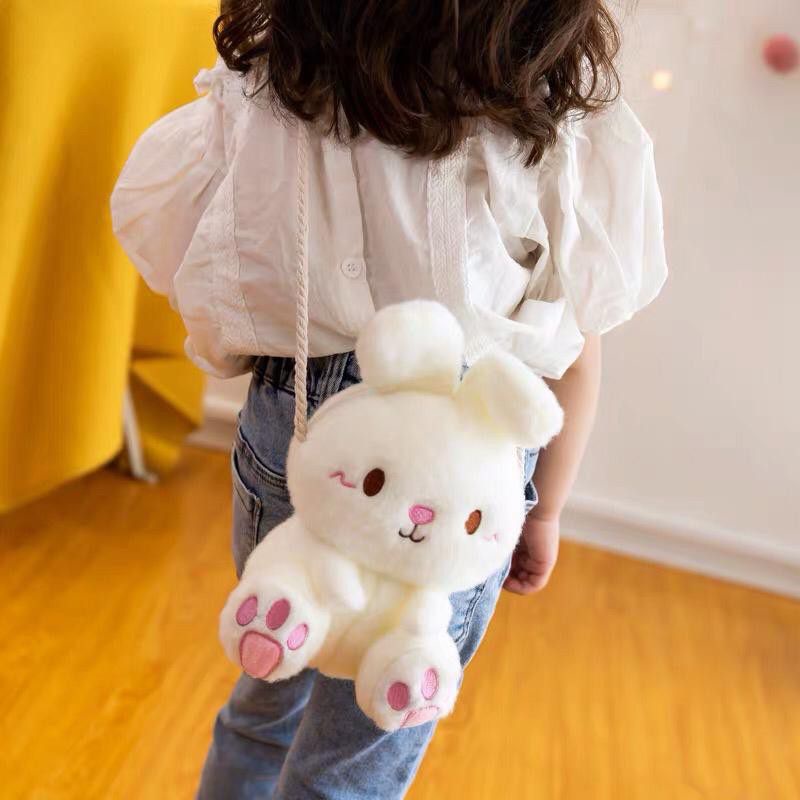 ❤❤ Ready COD Tas Selempang Wanita Bulu Boneka Tas Motif Kelinci Rabbit BUNNY Kartun Mewah Murah Lucu Imut Gemoy Mungil Bulu Import Tas Anak-Anak &amp; Remaja ❤❤